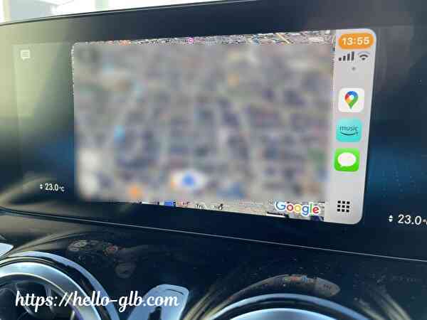 カープレイでGoogleマップ画面表示